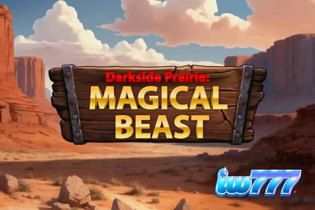 Pemandangan atmosferik padang rumput liar dengan bison bercahaya di slot Darkside Prairie: Magical Beasts